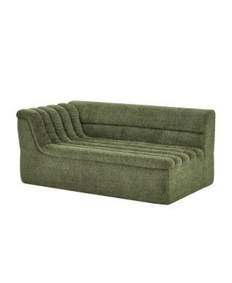 L-Shaped Modular Sectional Sofa with Chaise, Chenille Upholstered, Wave-Shaped Armrest