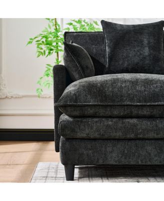  140.9" U-shaped modular sectional sofa with 2 ottomans, 4 cushions, 2 pillows.