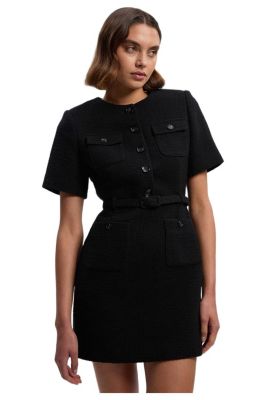 Women's Tweed Belted Mini Dress