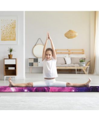 9 FT Folding Gymnastics Balance Beam with Anti-slip Base and Pine Wood Frame