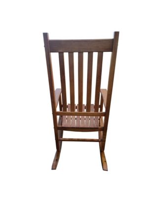 Solid Hardwood Rocking Chair for Balcony Porch Wide Seat Armrest Capacity