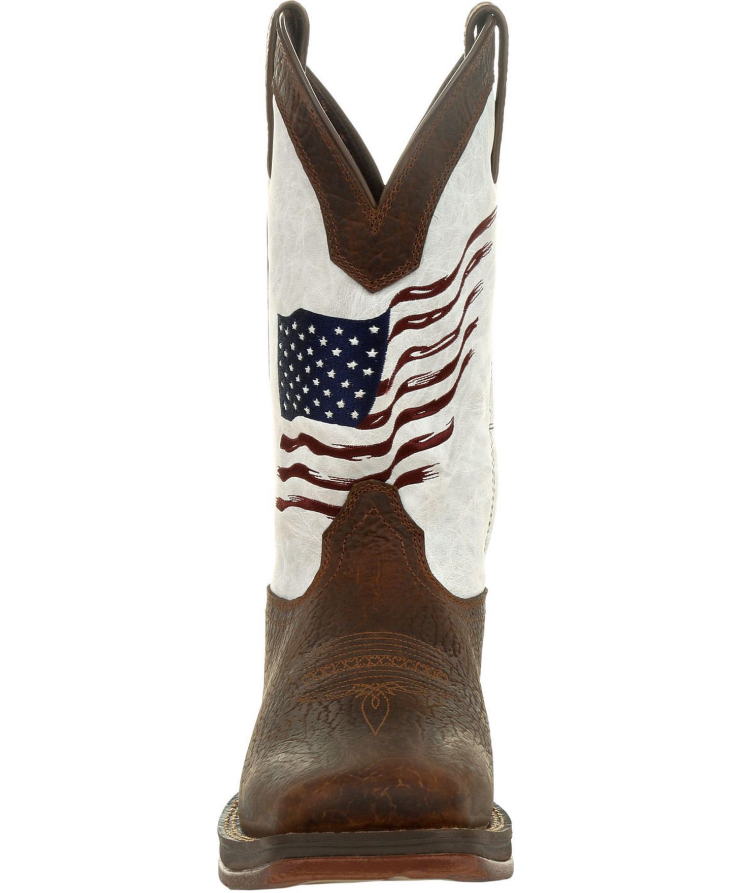 Мужские ботинки Durango Rebel by Distressed Flag Embroidery Western Boot, цвет: Коричневый / Белый — фото 8