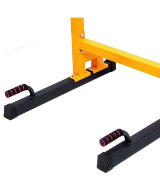 BalanceFrom Multi-Function Home Gym Exercise Dip Stand, 500lb Capacity, Yellow