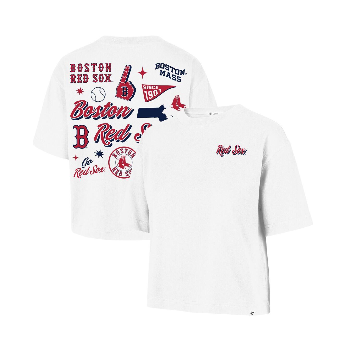 Женская футболка '47 Brand White Boston Red Sox Collage Script Reed City — фото 1
