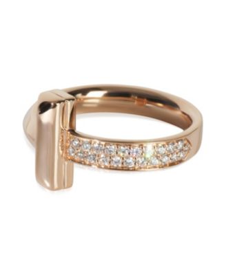 Rose Gold Diamond Tiffany T T1 Ring