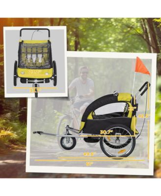 Kids Elite 2-Seat Bicycle Trailer Steel w/ Water Resist Windows