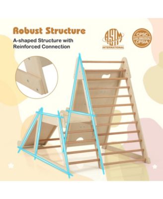 3-in-1 Indoor Jungle Gym with Extended Slide for Toddlers