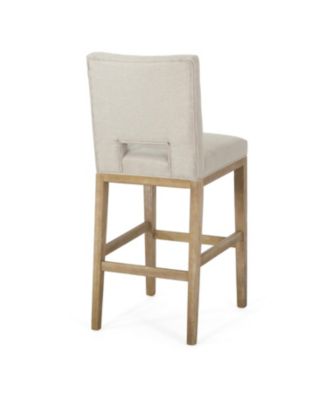 Modern Bar Stool with Rubberwood Legs & L-Backrest Set of 2