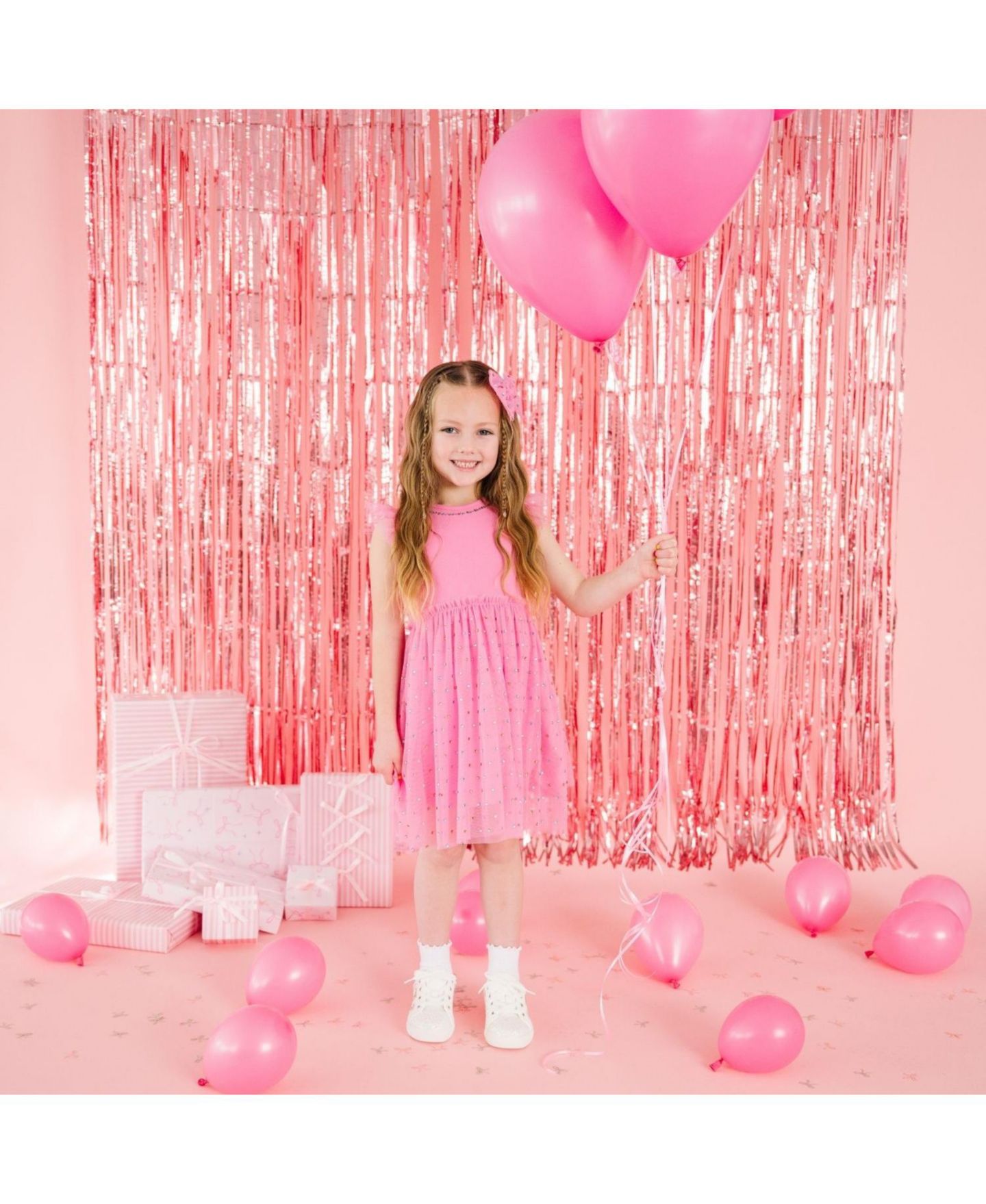 Платье Sweet Wink Raspberry Rhinestone Short Sleeve Tutu Dress для девочек-малышей, цвет: Малиновый — фото 2