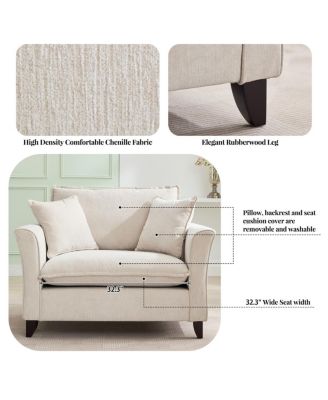 Oversized Armchair, Comfy Chair and a Half Sofa with Pillow