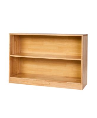 Wooden Toy Storage Organizer, 2-Tier Kids Display Storage Bookshelf for Living Room, Entryway, Preschool, Nursery