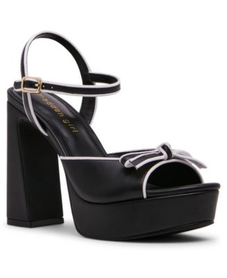 women's maccie beaded bow platform dress sandals Madden Girl Capture Bow-Embellished - Black Multi Men High Waist Pants YGroup_leatherstoweboot Dress Size:M Statement femininity shines through