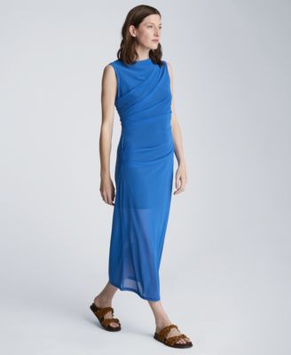 Women's Draped Detailed Modern Midi Dress