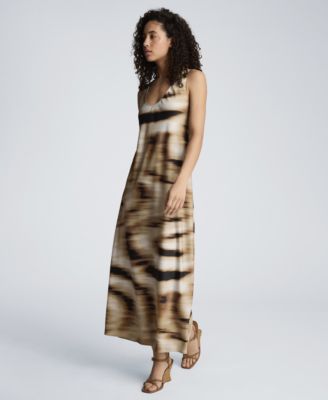 Women's Sleeveless Scoop Neck Long Slip Dress