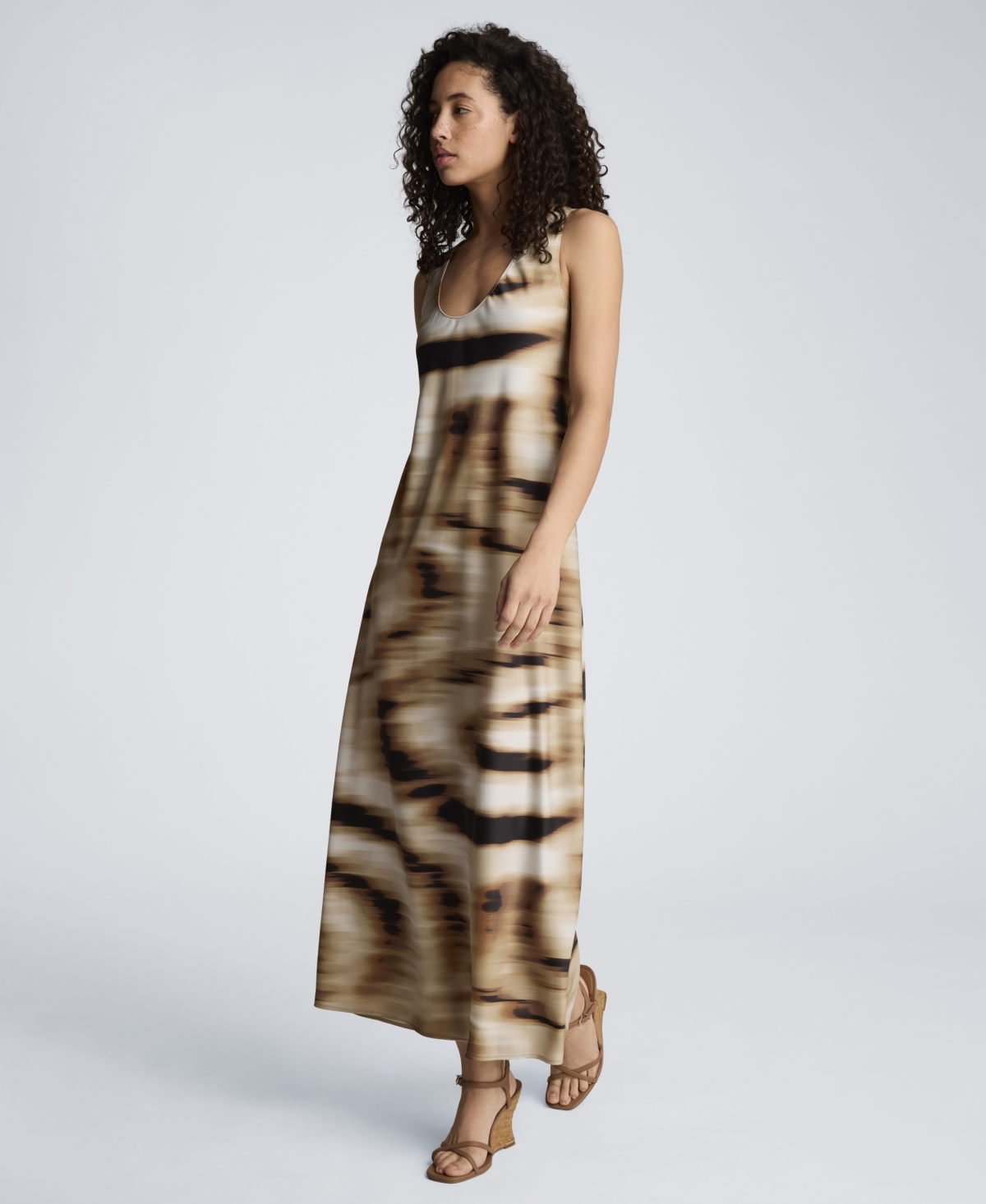 Kenneth Cole Women's Sleeveless Scoop Neck Long Slip Dress