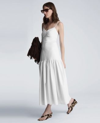 Women's Sweetheart Neck Bubble Flounce Midi Dress