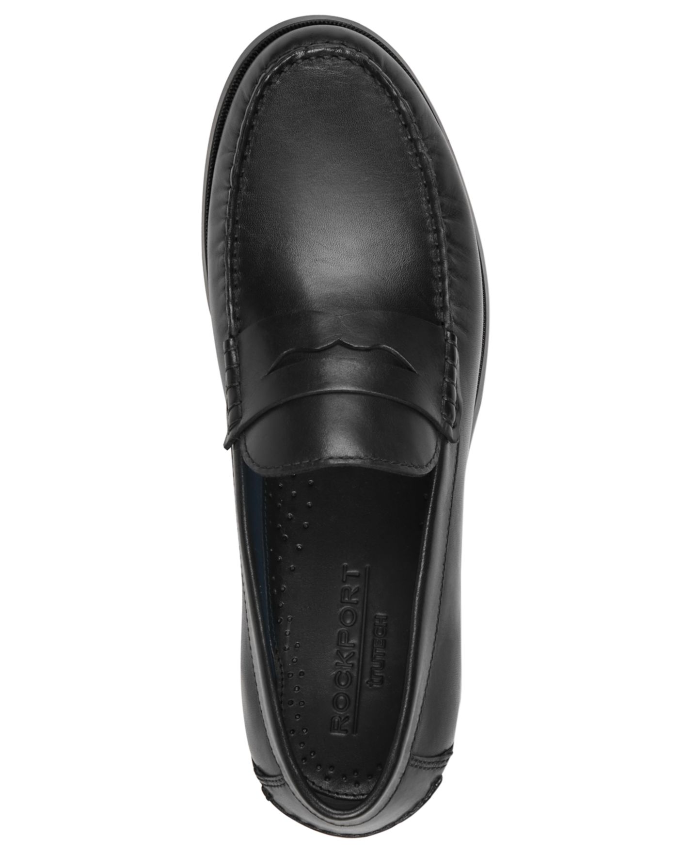 Мужские туфли Rockport Willcox Dress Slip-on Classic Penny, цвет: Чёрный кожаный — фото 4