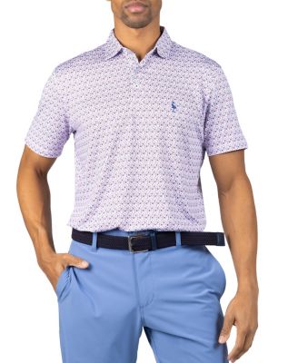 Men's Floral Chain Printed Performance Polo