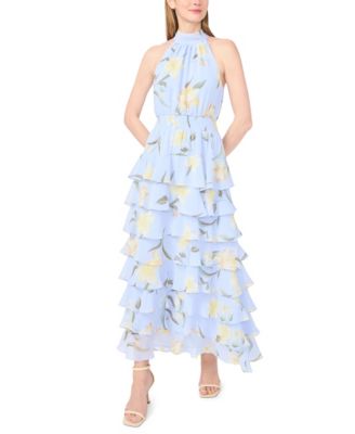 Women's Collared Neck Tiered Maxi Dress