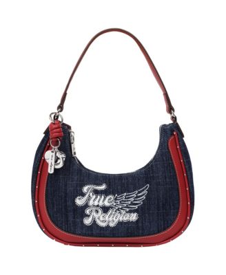 Wing Motif Hobo Bag with Trim