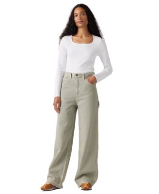 Women's Cinch-Waist Carpenter Lightweight Baggy Jeans