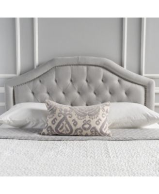 Diamond Stitch Upholstered Headboard with Nail head Accents