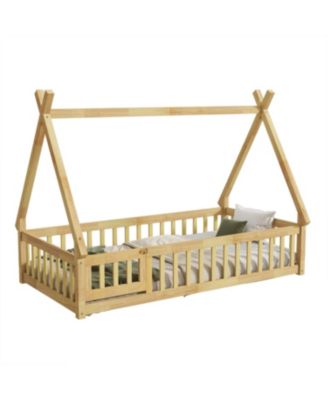 Wood Full Size Loft Bed with Built-in Wardrobe, Desk, Storage Shelves and Drawers