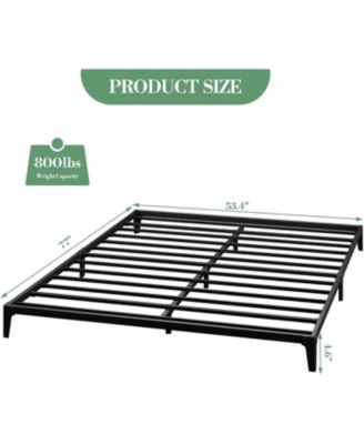 6 Inch Full Metal Platform Bed Frame Modern Design Steel Slats Noise Free Easy Assembly No Box Spring Matte