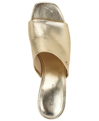 Women's Chaney Leather Slip-On Kitten Heel Dress Sandals