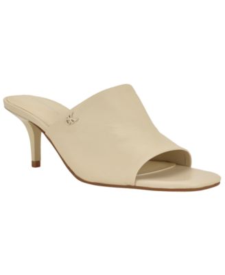 Women's Chaney Leather Slip-On Kitten Heel Dress Sandals