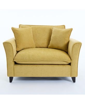 Chenille Oversized Armchair, Comfy Chair and a Half Single Sofa with Pillow