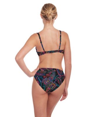 Women's Paisley Print Underwire Bikini Swimsuit Top Bra Sizing