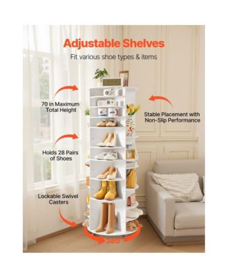 7-Tier Rotating Shoe Rack with Adjustable Shelves