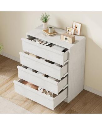 4 Drawer Dresser for Bedroom, 39in Tall Nightstand 4 Chest of Drawers with Large Storage