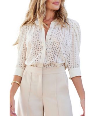 Women's BISHOP + YOUNG Cate Eyelet Ruched Sleeve Top