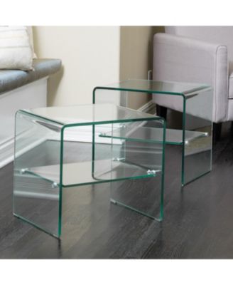 Tempered Glass & Aluminum End Table - Living Room Accent