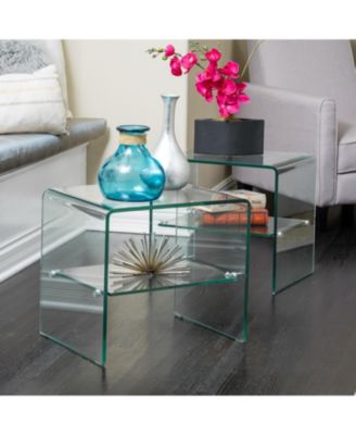 Tempered Glass & Aluminum End Table - Living Room Accent