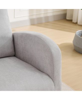 27.2"W Rocking Chair for Nursery, Polyester Glider with High Back & Side Pocket