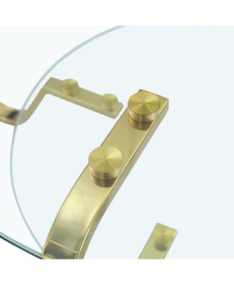  Retro minimalist metal frame glass coffee table, 31.5