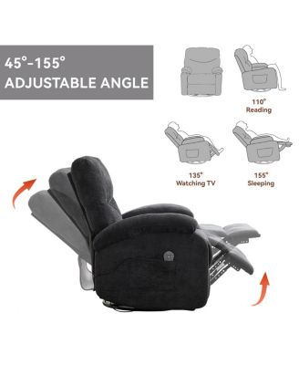 Hot massage manual lounge chair with rocker arms, rotating fabric, cup holder