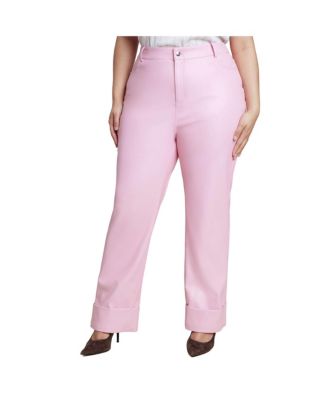 Women's Plus Size Cuffed Faux Leather Pant