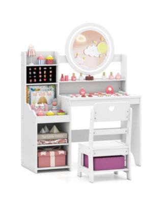 Children s Lighted Vanity Desk Pretend Play Dressing Table
