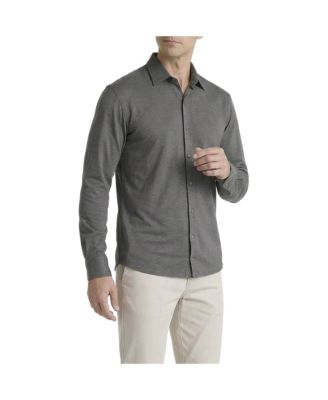 Men's Office-Leisure Collection Melange Seamless Long Sleeve Shirt
