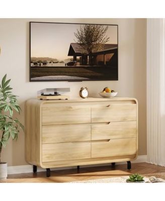 5 Drawers Dresser for Bedroom, 48" High Modern Chest of Drawers with Large Wood Storage Dresser