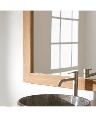 Solid Teak Wood Mirror 90x70 Wall Hanging Bathroom Living Room