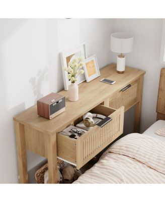 43" Farmhouse Wooden Console Table with 2 Drawers