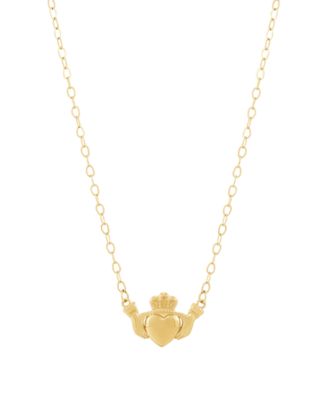 Claddagh Pendant Necklace in 10k Yellow Gold