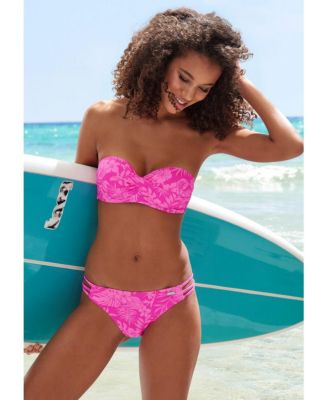 Women's Tropical Twist Bandeau Bikini Swimsuit Top Bra Sizing