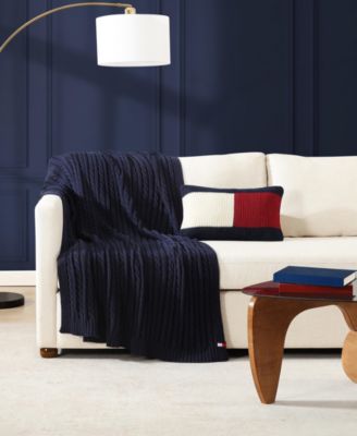 Rib Knit Flag Novelty Decorative Pillow, 11" x 18"