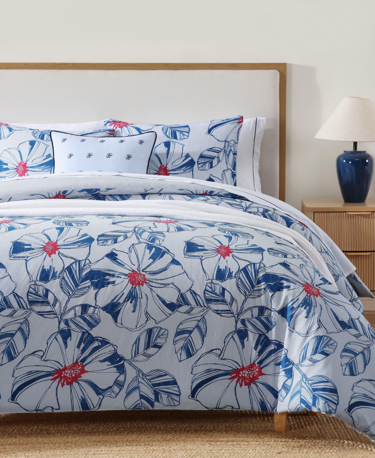 Tommy Hilfiger Paradise Cove Floral Cotton Reversible 3-Pc. Comforter Set